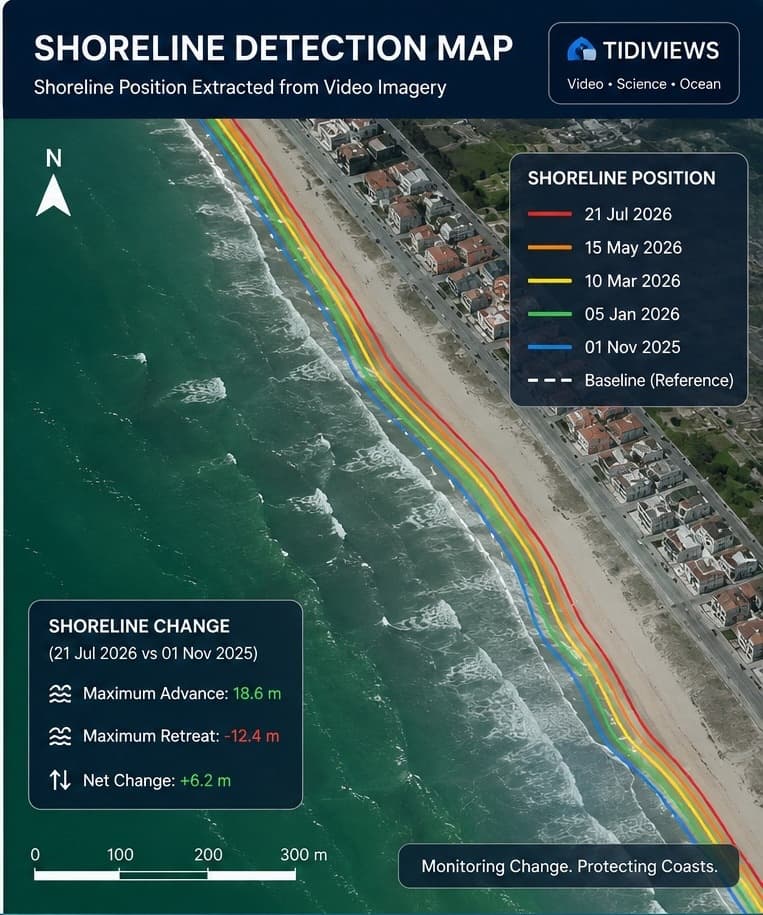 Shoreline detection map